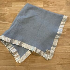 The Beaufort Bonnet Company Light Blue Blanket with Satin Edge